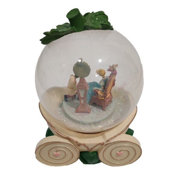 Disney Cinderella 7" Carriage Musical Glitter Snow Globe Prince Charming READ - Picture 6 of 13